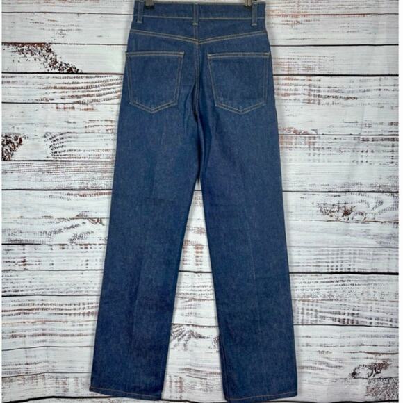 ZARA Wide Leg Jeans size 0 Dark Wash Denim High Rise Straight Leg Trousers jeans - Picture 3 of 6